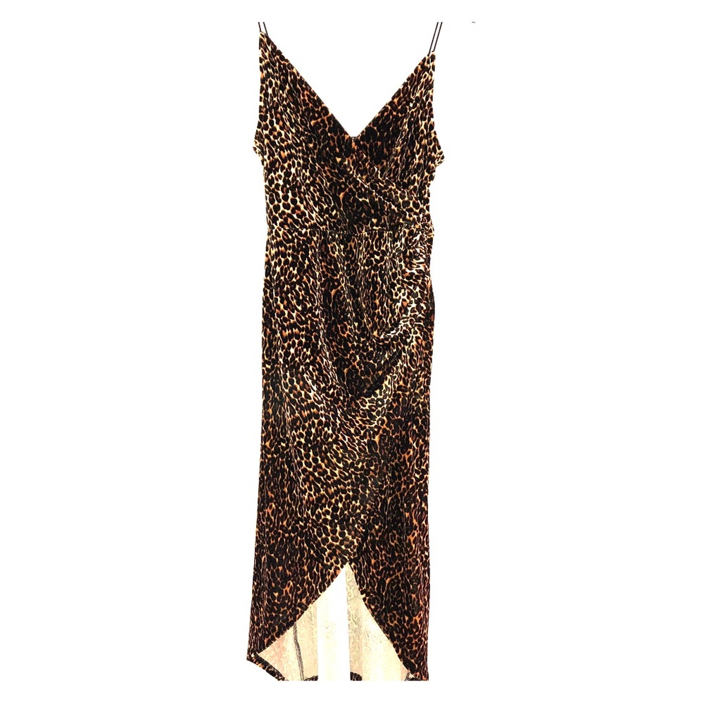 Leopard print velvet dress